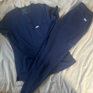 Figs xs navy blue scrub set - worn twice